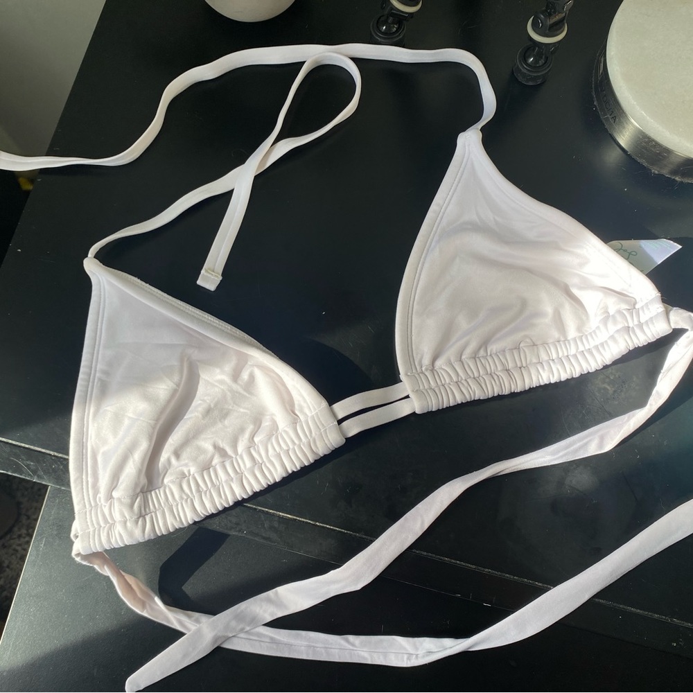 Womens White bathsuit top size small